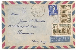 FRANCE - 1959 VF COVER - Type Marianne De Muller - Yvert # 1011B + 1130 (x2) From BITCHE To PARAMUS, NEW JERSEY - 1955-1961 Marianne (Muller)