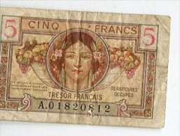 Billet 5 Francs Territoire Occupé - 1947 Franse Schatkist