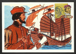 Portugal Fernão Mendes Pinto Carte Maximum Ecrivain Explorateur Voyages Maritimes Japon Chine 2010 Maxicard Discoveries - Tarjetas – Máximo