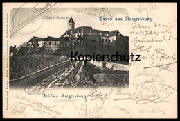 ALTE POSTKARTE GRUSS AUS RIEGERSBURG STEIERMARK 1901 SCHLOSS OBERE ANSICHT HOCHSCHLOSS KRONECK Burg Chateau Castle Cpa - Riegersburg
