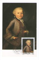 YUGOSLAVIA JUGOSLAVIJA MC MK MAXIMUM CARD 1991 W.A. MOZART ART FAMOUS PERSONS - Maximum Cards