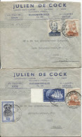 Belgisch Congo Belge 3 L.Avion De Julen De Cock C.Elisabethville 1950 V.Gent PR605 - Lettres & Documents