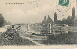 CPA  LE PERREUX - LA PASSERELLE - LA MARNE PITTORESQUE - 1908 -- PETIT PRIX - RARE - Valenton