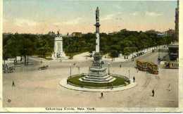 New York  Columbus Circle And Central Park  Tramways  1916  Mailed To Canada - Other & Unclassified