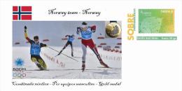 Spain 2014 - XXII Olimpics Winter Games Sochi 2014 Gold Medals Special Prepaid Cover - Combinada Nordica Norway Team - Winter 2014: Sotschi