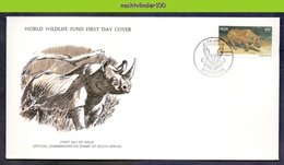 Mkt1010b WWF FAUNA ZOOGDIEREN NEUSHOORN RHINO RHINOCEROS MAMMALS RSA 1976 FDC - Rhinoceros