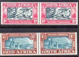 South Africa GVI 1938 Voortrekker Commemoration Joined Pairs Set Of 2, Hinged Mint - Neufs