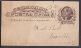 ETATS-UNIS - 1886 -  CARTE ENTIER POSTAL DE MOUNT VERNON A DESTINATION DE GREENVILLE (ILL) - - ...-1900