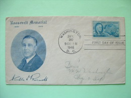 USA 1946 FDC Cover - Roosevelt, Globe And The Four Freedoms - Briefe U. Dokumente