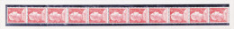 FRANCE ROULETTE N° 38 6F BRUN ROUGE TYPE MARIANNE DE MULLER BANDE DE 11 NEUF AVEC CHARNIERE - Coil Stamps