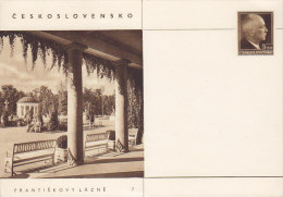 Czechoslovakia Postal Stationery Ganzsache Entier 1.20 (Kc) Präsident Benes Frantiskovy Lazne No. 7 Unused - Postcards