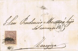 7403. Carta Entera BARCELONA 1869 A Zaragoa - Lettres & Documents