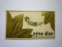 Carte Parfumée  CALENDRIER  1938  (Rêve D'OR  L.T. Piver  Paris) - Formato Piccolo : 1921-40