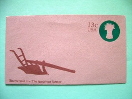 USA 1975 Stationery Stamped Cover - 13c - Plowing Agriculture Wheat Harvest - 1961-80