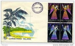 CHRISTMAS IS.  1972 FDC  Christmas Issue Angels  SG 53a And 55a - Christmas Island