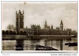 Houses Of Parliament  From The Thames Real Photo  Vintage Card  Mint - River Thames