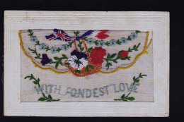 CARTE BRODEES D EPOQUE PATRIOTIQUE - Embroidered