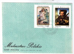 Lettre , POLSKA , Pologne ,1972 , 2 Timbres , WARSZAWA , Malarstwo Polskie , Dzien Znaczka - Covers & Documents