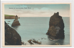 SCOTLAND, CAITHNESS, JOHN O'GROATS, THE STACKS OF DUNCANSBAY, NEAR WICK, NM Cond.  Hand Coloured PC, Unused - Caithness