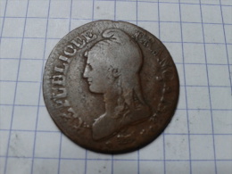 RARE :MONNAIE FAUTEE "5 CENTIMES L'AN 8 A" - Abarten Und Kuriositäten