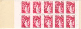 FRANCE Carnet CA2102-C7de 20 Timbres Rouges Sabine De Gandon à 1,40 F (voir Scan) - Moderne : 1959-...