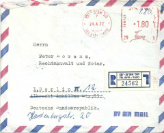 Luftpost R Brief  Tel Aviv - Berlin            1972 - Storia Postale