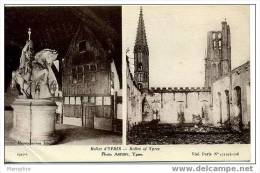 Ypres  Halles D'Ypres  Avant Et Après Le Bombardement  Adressée, Non Timbrée 1916 - Ieper