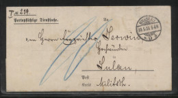 POLAND 1896 PRUSSIAN OCCUPATION ZONE STAMPLESS LETTER BRESLAU WROCLAW TO SULAU - Briefe U. Dokumente
