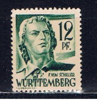 D+ Württemberg 1947 Mi 4 Mnh Schiller - Wurtemberg