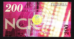 Test Note "NCR - ISRAEL", 200 Shekel, TYP 70, Testnote, Beids. Druck, RRRR, UNC, 138 X 71 Mm - Israël