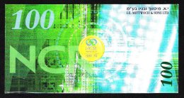 Test Note "NCR - ISRAEL", 100 Shekel, TYP 70, Testnote, Beids. Druck, RRRR, UNC, 138 X 71 Mm - Israel