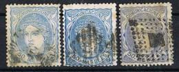 Sellos  50 Mils Alegoria 1870, VARIEDAD Color, Num 107- 107a- 107b º - Usati