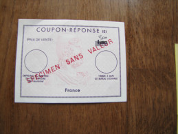 Coupon Réponse E Fictif Des Cours D'instruction Spécimen Sans Valeur - Coupons-réponse