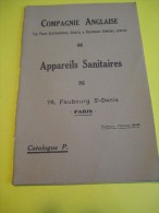 Appareils Sanitaires/ Compagnie Anglaise/The Paris Earthenware C° Ltd/LONDON/1930  (1924)       CAT54 - Catalogus