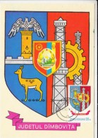 DAMBOVITA COUNTY COAT OF ARMS, CM, MAXICARD, CARTES MAXIMUM, 1978, ROMANIA - Sonstige & Ohne Zuordnung