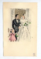 Mariage , MARIES , Marié , Mariée , 16 X 10.5 Cm - Lithografieën