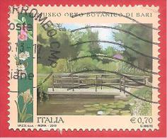 ITALIA REPUBBLICA - USATO  - 2013 - Orti Botanici D´Italia - ORTO BOTANICO BARI - € 0,70 - S. 3387 - 2011-20: Oblitérés