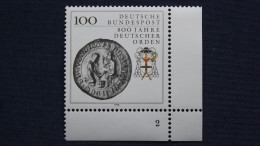 Deutschland Bund 1451 Yt 1283 Eckrand Mit Formnummer 2 **/mnh, 800 Jahre Deutscher Orden. - Other & Unclassified