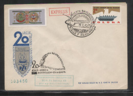 POLAND 1965 HELICOPTER COVER KIELCE - SKARZYSZEW Flight CINDERELLA STAMP TYPE 2 MINISTRY OF DEFENCE - Cartas & Documentos