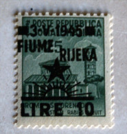 ITALIA 1945 - OCCUPAZIONE IUGOSLAVA FIUME - FRANCOBOLLI D'ITALIA SOVRASTAMPATO, MH* - Occ. Yougoslave: Fiume