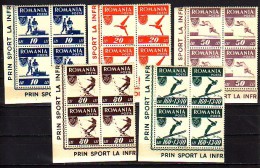 ROMANIA / ROUMANIE - 1946 - Sport - 5v - Bl De 4 Dent. - Ongebruikt