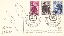 FDC N° 78 Ordi Du 7-4-1960 - COB 1125-1126-1127 - Cachet De Bruxelles - Année Mondiale Du Réfugié - 2,3€ - 1951-1960