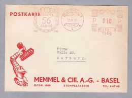 MOTIV BURO Stempel 1945-11-15 Basel Firmen-freistempel MECOBA-stempel Memmel&Cie,AG Basel - Briefe U. Dokumente