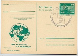 DDR P79-9b-80 C133-a Postkarte PRIVATER ZUDRUCK Esperanto Weltkugel Leipzig Sost. 1980 - Privatpostkarten - Gebraucht