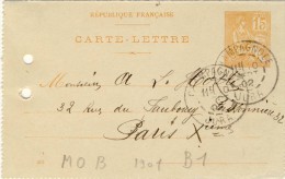ENTIER POSTAL  # CARTE-LETTRE# 1902 # REF STORCH ET FRANCON # TYPE MOUCHON 15C ORANGE  # B 1 # - Letter Cards