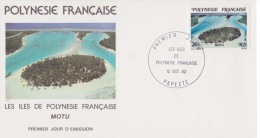 POLYNÉSIE FRANÇAISE  1ER JOUR  Les Iles De Polynésie Française MOTU+atol De TUPAI+GAMBIER 12-OCT 1982 - Covers & Documents