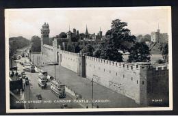 RB 979 - 1956 Postcard - Trolley Buses - Duke Street & Cardiff Castle - Glamorgan - Wales - Glamorgan