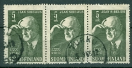 Finnland 1945 5 Mk Gest. Jan Sibelius Komponist Musik 3-er Streifen - Usati
