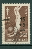 Finnland 1947 15+3 Mk Aufdruck Gest. Rotes Kreuz Kind - Gebruikt