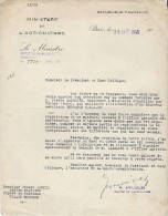 Tracteurs/Agriculture/Réponse Ministre De L'Agriculture à Demande D'intervention/PFIMLIN/1948   AC70 - Trattori